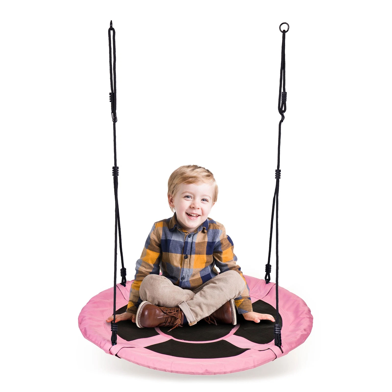 Leagan gradina tip cuib, diametru 100 cm, reglabil pe inaltime, maxim 150 kg, roz - imagine 5