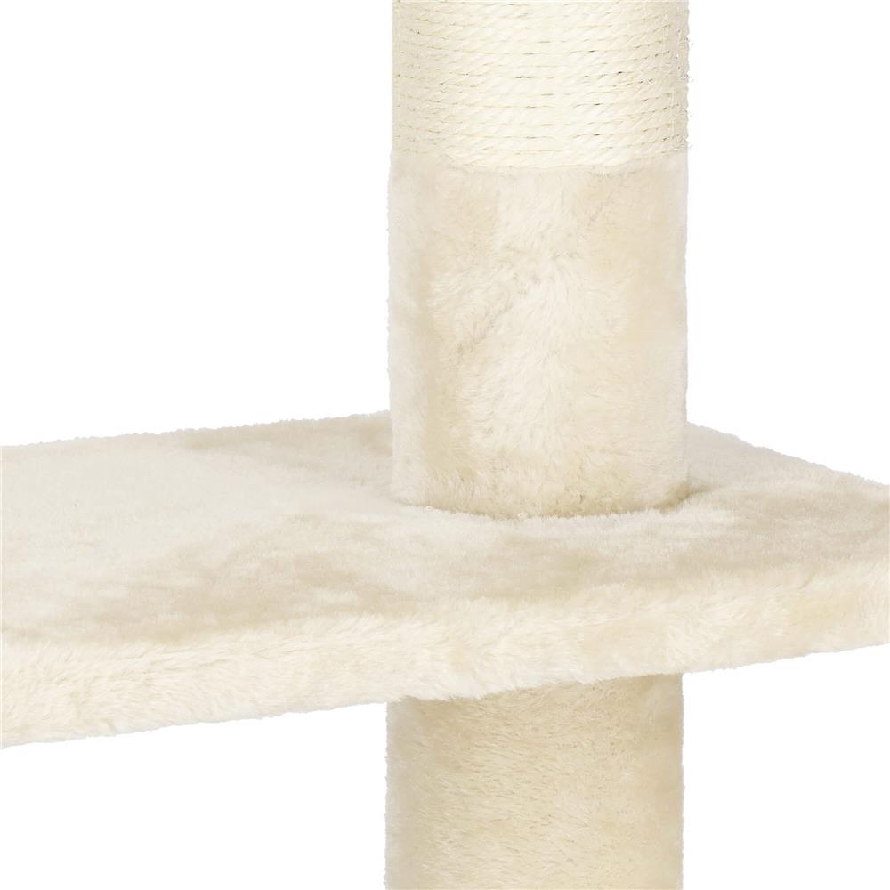 Ansamblu de joaca pentru pisici, tip stalp de catarat pana la tavan, inaltime reglabila, 240 - 265 cm, bej - imagine 15