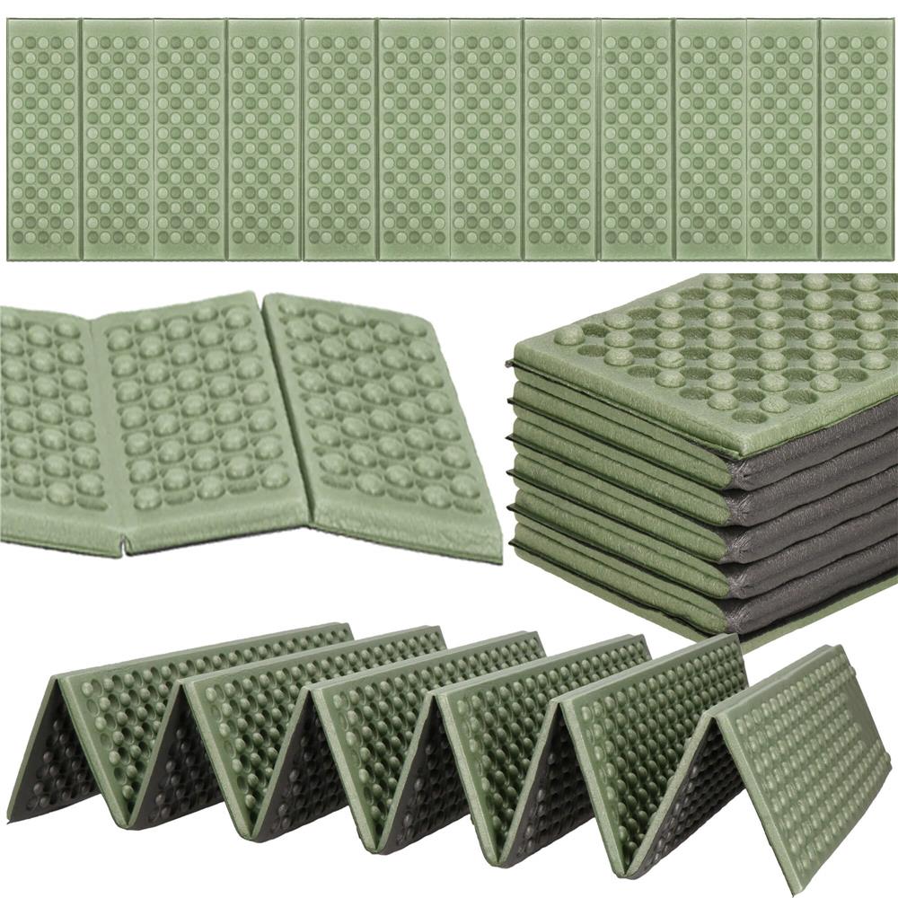 Saltea pliabila pentru camping sau plaja, 182x60 cm, spuma XPE, termoizolanta, pliere armonica, 12 segmente, verde - imagine 2