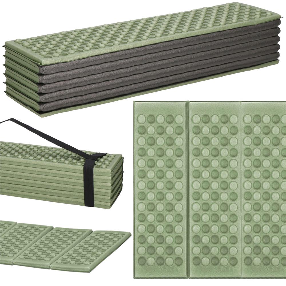 Saltea pliabila pentru camping sau plaja, 182x60 cm, spuma XPE, termoizolanta, pliere armonica, 12 segmente, verde - imagine 3