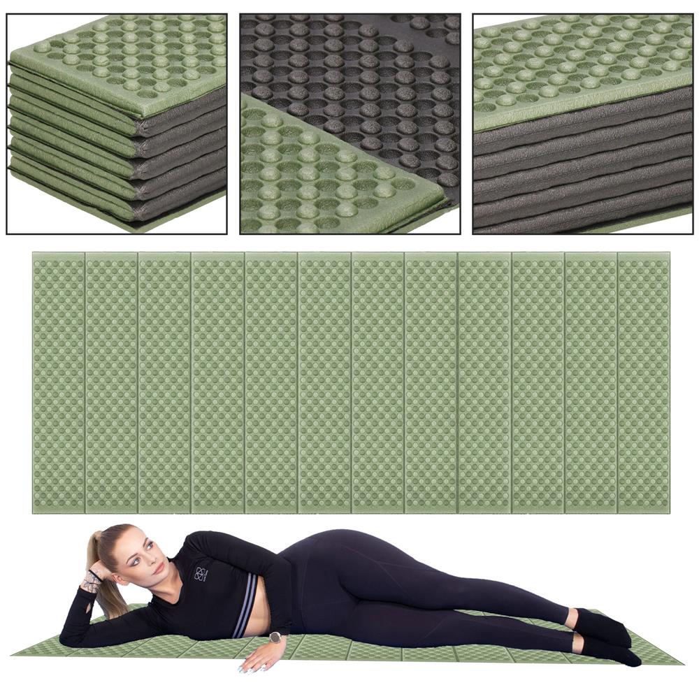 Saltea pliabila pentru camping sau plaja, 182x60 cm, spuma XPE, termoizolanta, pliere armonica, 12 segmente, verde - imagine 27