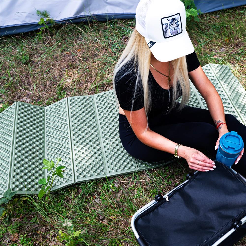 Saltea pliabila pentru camping sau plaja, 182x60 cm, spuma XPE, termoizolanta, pliere armonica, 12 segmente, verde - imagine 31