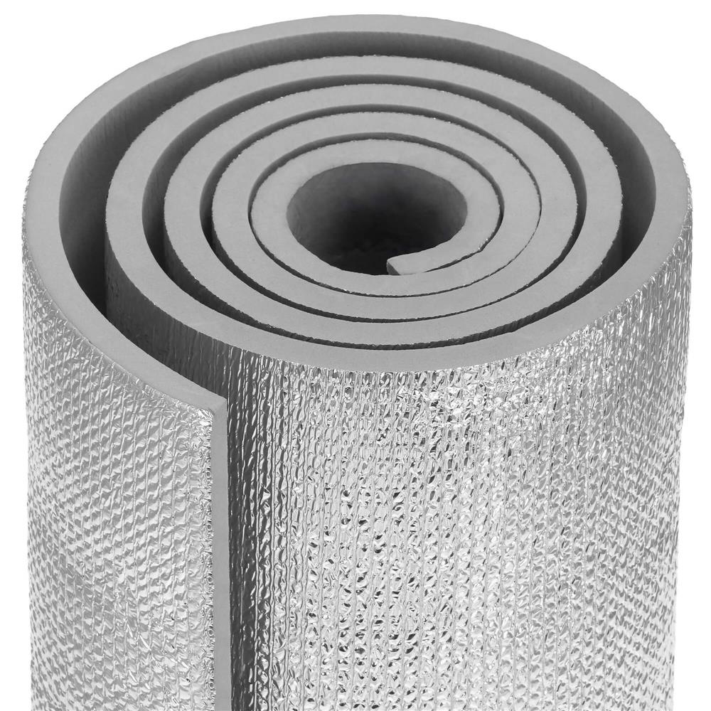 Saltea termoizolanta pentru camping sau plaja, 180x50 cm, spuma PE cu folie aluminiu, grosime 1 cm, gri - imagine 17