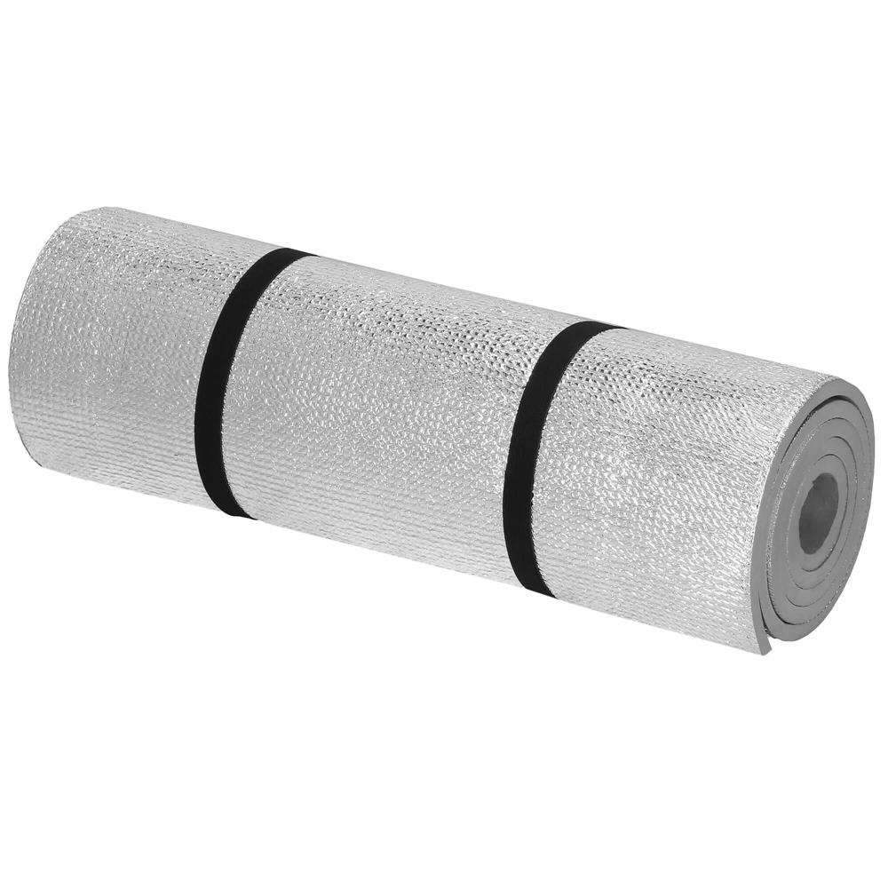 Saltea termoizolanta pentru camping sau plaja, 180x50 cm, spuma PE cu folie aluminiu, grosime 1 cm, gri - imagine 5