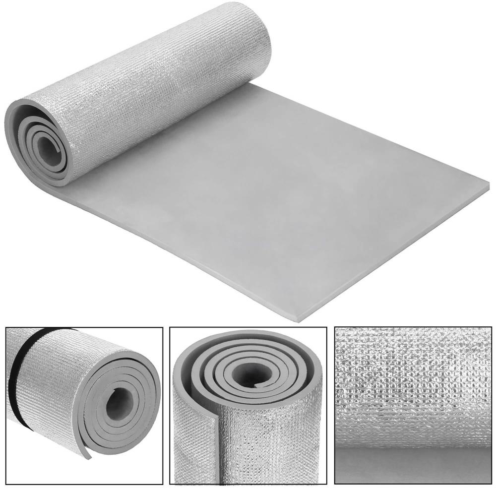 Saltea termoizolanta pentru camping sau plaja, 180x50 cm, spuma PE cu folie aluminiu, grosime 1 cm, gri - imagine 10