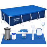 Piscina cadru metalic Bestway 56424, 400x211x81 cm, 5.700 litri, cu toate accesoriile