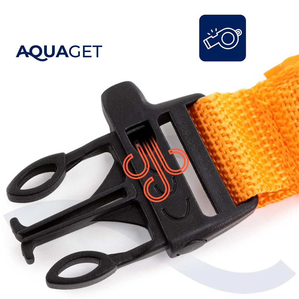 Geanta de inot cu spatiu depozitare uscat 2 in 1, geamandura gonflabila de siguranta, etansa cu 2 camere de aer, 36 L, fluier de urgenta incorporat, 54x27x21 cm, portocaliu fluorescent - imagine 20