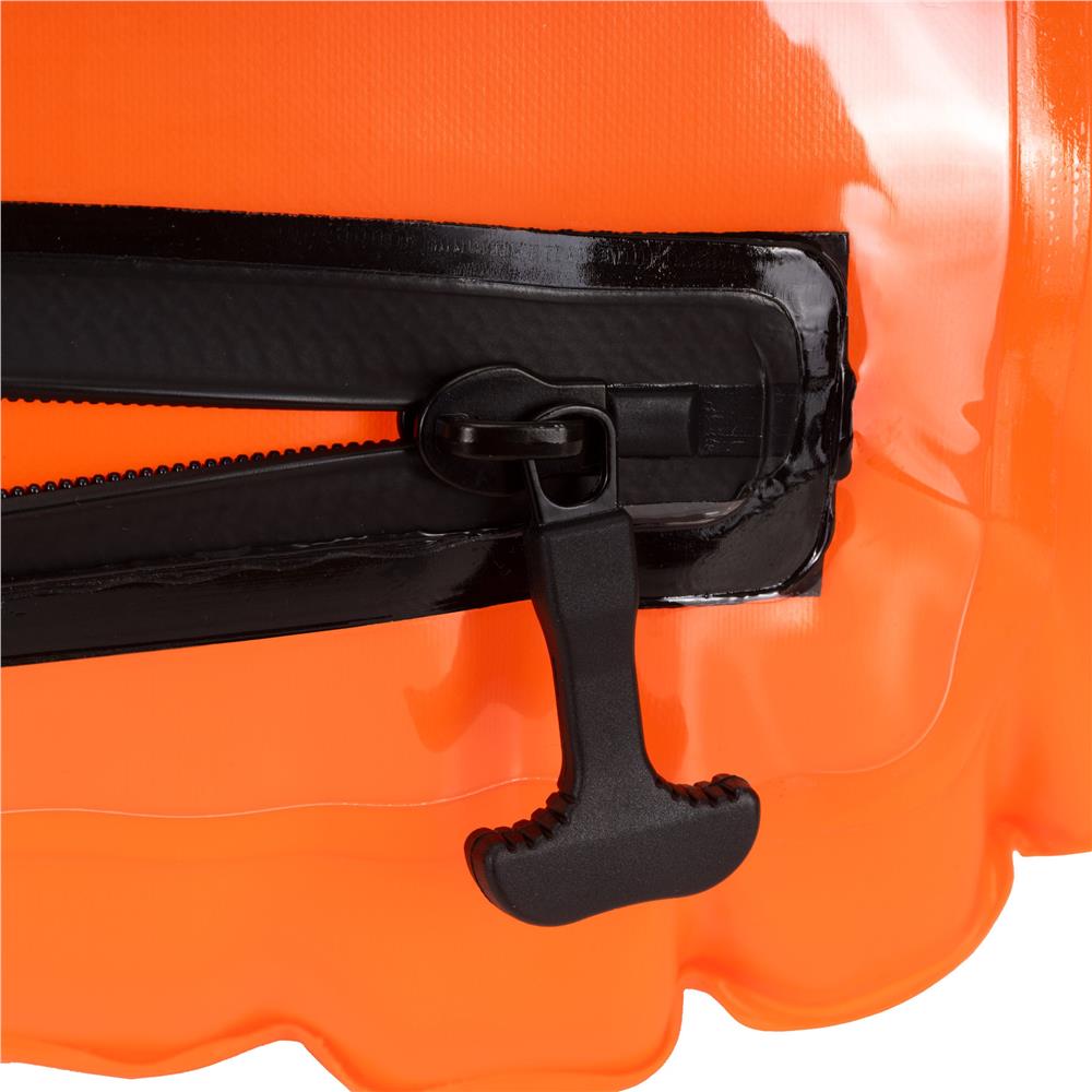 Geanta de inot cu spatiu depozitare uscat 2 in 1, geamandura gonflabila de siguranta, fereastra transparenta pentru utilizare telefon, 20 L, 42x22x15 cm, portocaliu fluorescent - imagine 25
