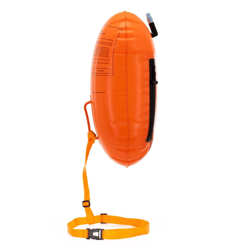 Geanta de inot cu spatiu depozitare uscat 2 in 1, geamandura gonflabila de siguranta, fereastra transparenta pentru utilizare telefon, 20 L, 42x22x15 cm, portocaliu fluorescent - imagine 26