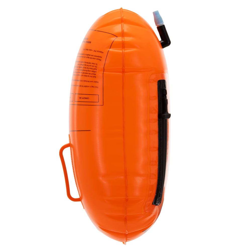 Geanta de inot cu spatiu depozitare uscat 2 in 1, geamandura gonflabila de siguranta, fereastra transparenta pentru utilizare telefon, 20 L, 42x22x15 cm, portocaliu fluorescent - imagine 27