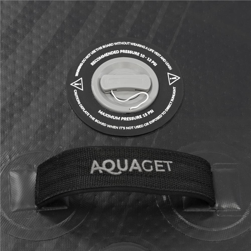 Set placa gonflabila Stand Up PaddleBoard 350x81x15 cm, cu pompa, kit de reparatii, geanta de transport, vasla, maxim 150 kg, negru - imagine 18