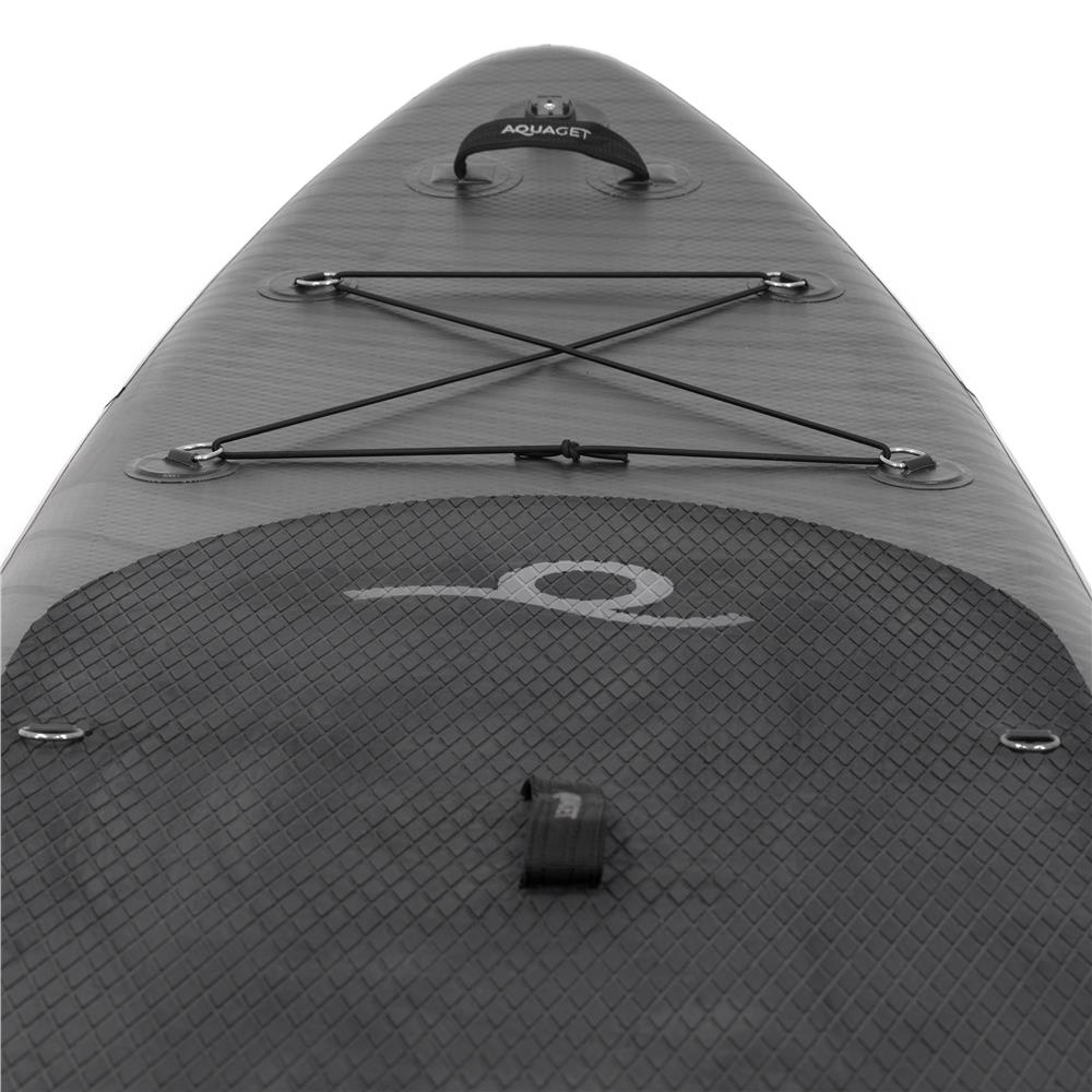Set placa gonflabila Stand Up PaddleBoard 350x81x15 cm, cu pompa, kit de reparatii, geanta de transport, vasla, maxim 150 kg, negru - imagine 19