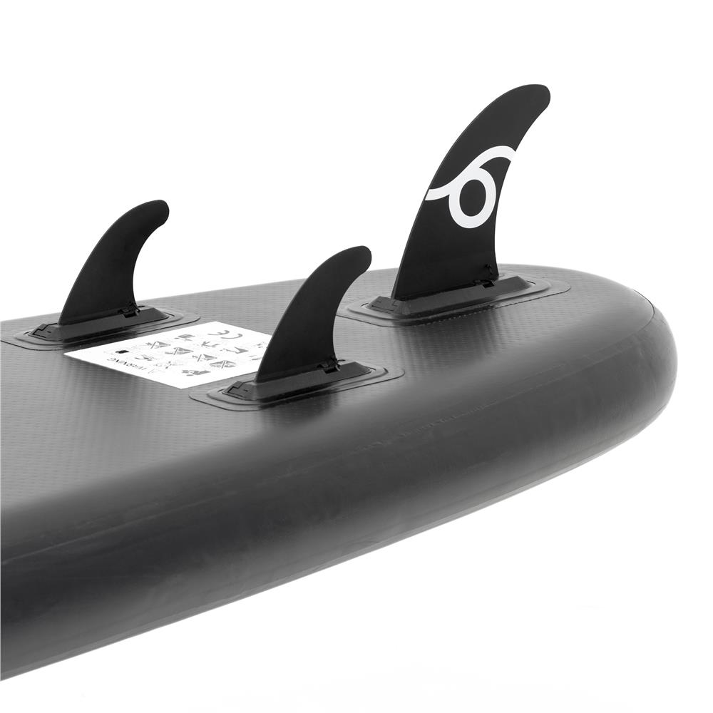Set placa gonflabila Stand Up PaddleBoard 350x81x15 cm, cu pompa, kit de reparatii, geanta de transport, vasla, maxim 150 kg, negru - imagine 20