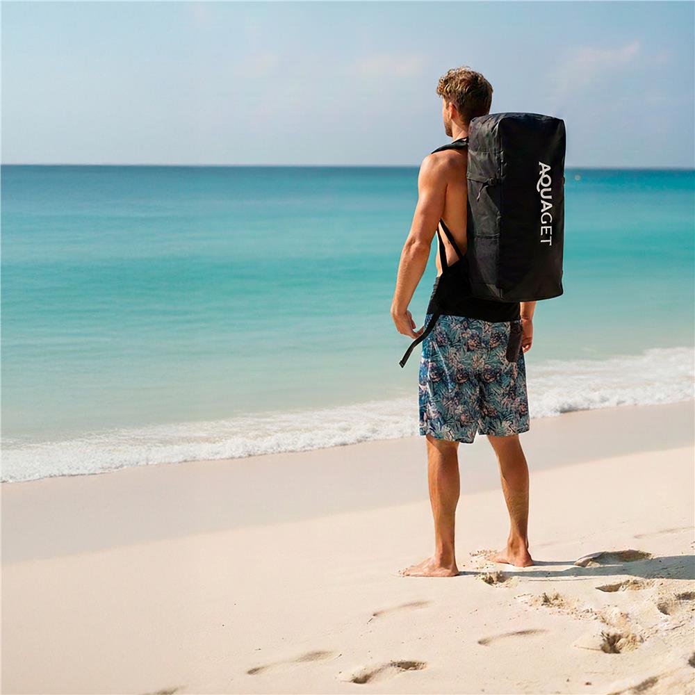 Set placa gonflabila Stand Up PaddleBoard 350x81x15 cm, cu pompa, kit de reparatii, geanta de transport, vasla, maxim 150 kg, albastru - imagine 29