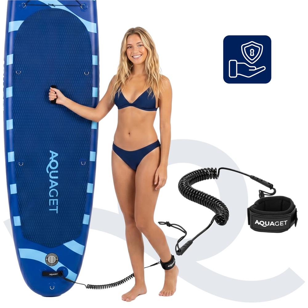 Set placa gonflabila Stand Up PaddleBoard 350x81x15 cm, cu pompa, kit de reparatii, geanta de transport, vasla, maxim 150 kg, albastru - imagine 4