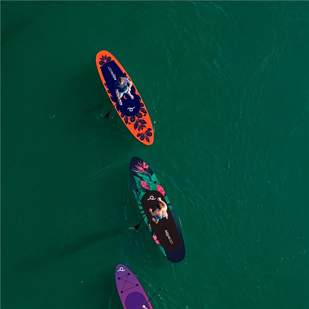 Set placa gonflabila Stand Up PaddleBoard 350x81x15 cm, cu pompa, scaun kayak, kit de reparatii, geanta de transport, vasla 2 in 1, maxim 220 kg, portocaliu - imagine 2