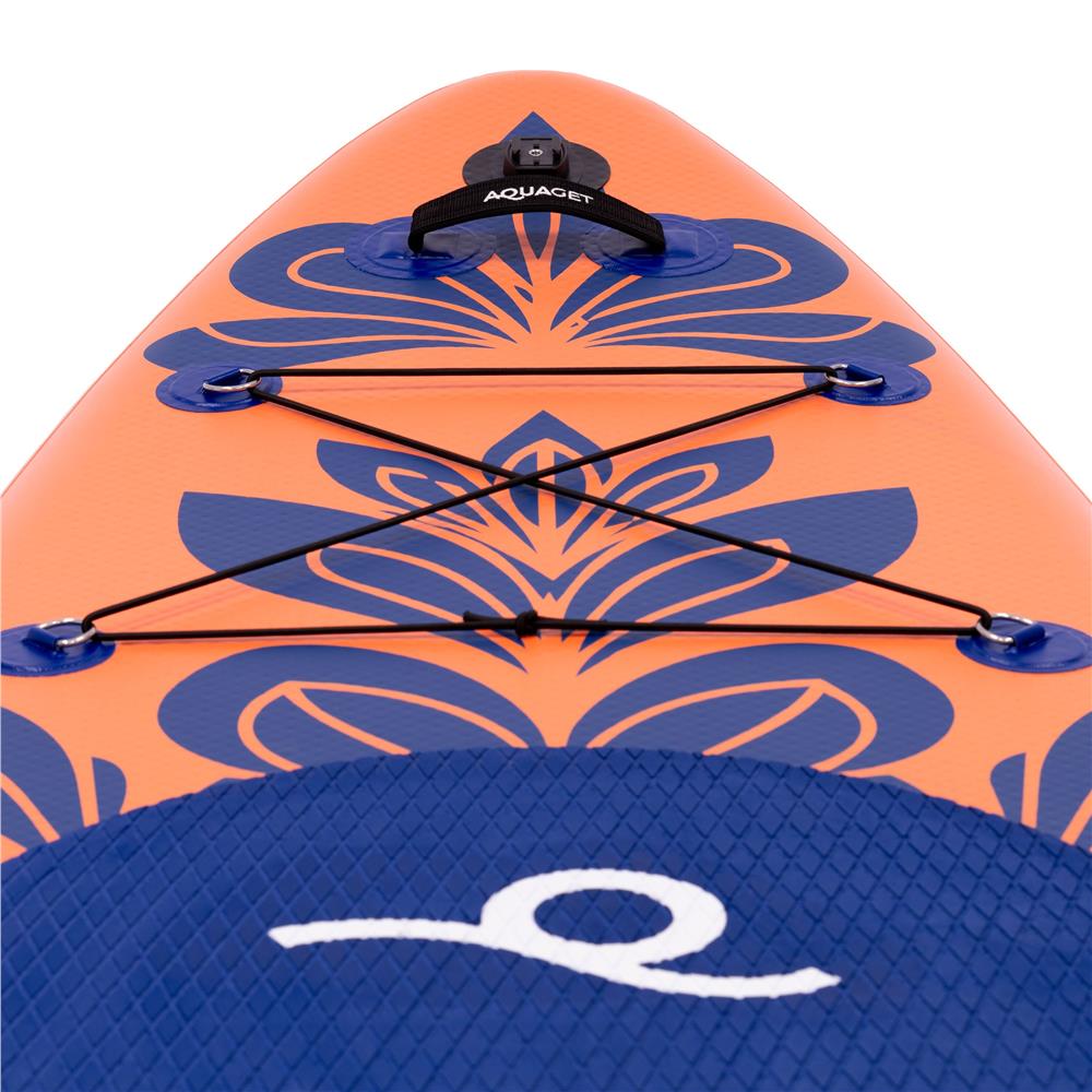 Set placa gonflabila Stand Up PaddleBoard 350x81x15 cm, cu pompa, scaun kayak, kit de reparatii, geanta de transport, vasla 2 in 1, maxim 220 kg, portocaliu - imagine 16