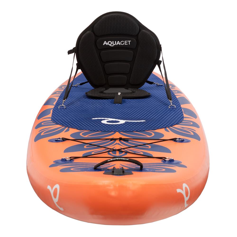 Set placa gonflabila Stand Up PaddleBoard 350x81x15 cm, cu pompa, scaun kayak, kit de reparatii, geanta de transport, vasla 2 in 1, maxim 220 kg, portocaliu - imagine 27