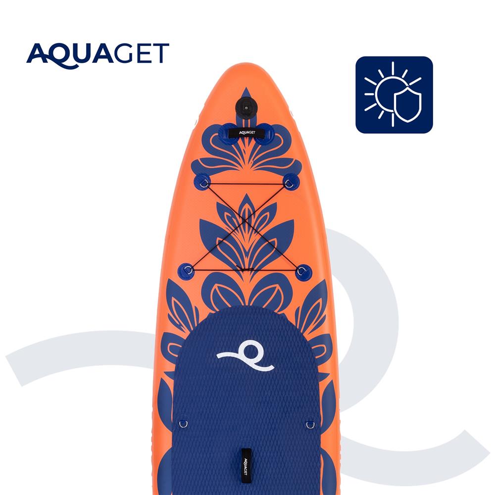Set placa gonflabila Stand Up PaddleBoard 350x81x15 cm, cu pompa, scaun kayak, kit de reparatii, geanta de transport, vasla 2 in 1, maxim 220 kg, portocaliu - imagine 30