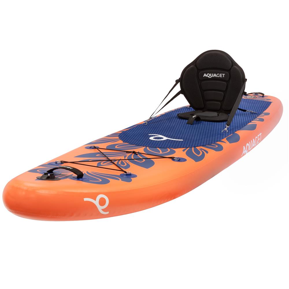 Set placa gonflabila Stand Up PaddleBoard 350x81x15 cm, cu pompa, scaun kayak, kit de reparatii, geanta de transport, vasla 2 in 1, maxim 220 kg, portocaliu - imagine 32