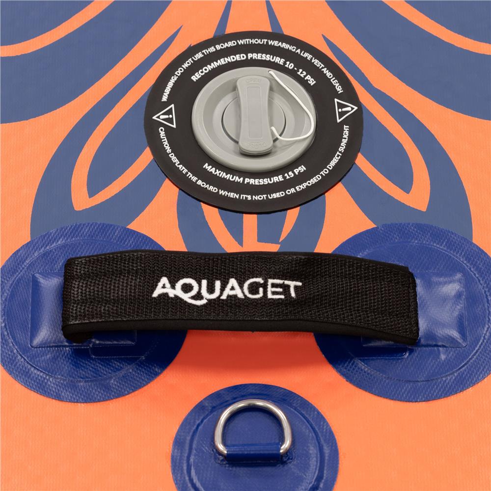 Set placa gonflabila Stand Up PaddleBoard 350x81x15 cm, cu pompa, scaun kayak, kit de reparatii, geanta de transport, vasla 2 in 1, maxim 220 kg, portocaliu - imagine 34
