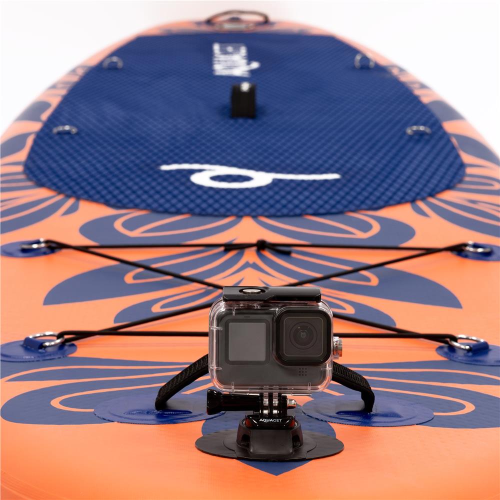 Set placa gonflabila Stand Up PaddleBoard 350x81x15 cm, cu pompa, scaun kayak, kit de reparatii, geanta de transport, vasla 2 in 1, maxim 220 kg, portocaliu - imagine 36