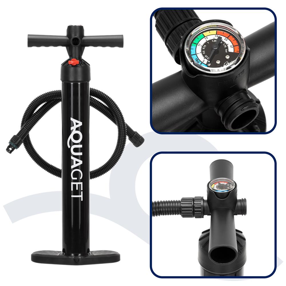 Set placa gonflabila Stand Up PaddleBoard 350x81x15 cm, cu pompa, scaun kayak, kit de reparatii, geanta de transport, vasla 2 in 1, maxim 220 kg, portocaliu - imagine 42