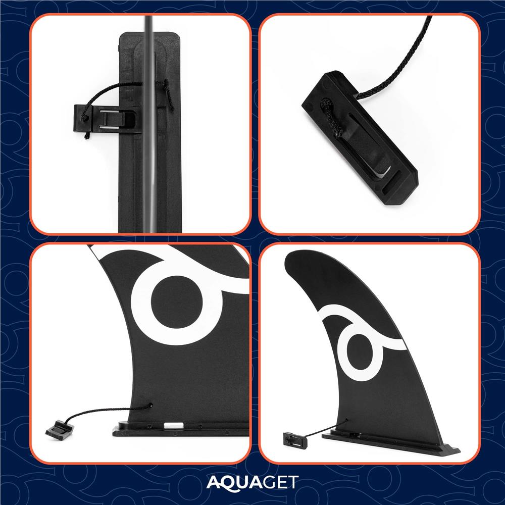 Inotatoare centrala pentru placa gonflabila SUP Stand Up PaddleBoard, slide-in 18x22 cm, neagra - imagine 10