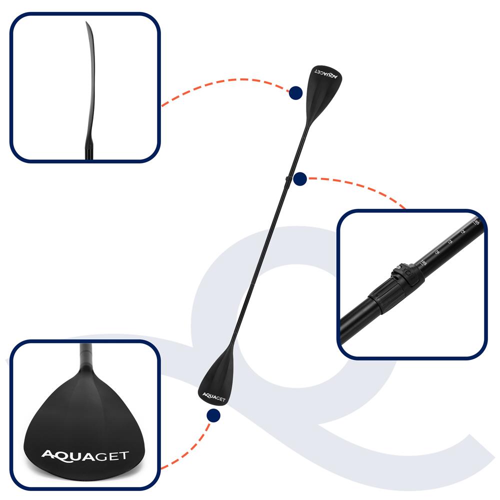 Vasla 2 in 1 pentru placa gonflabila SUP si kayak, lungime reglabila, aluminiu, 222 cm, negru - imagine 5