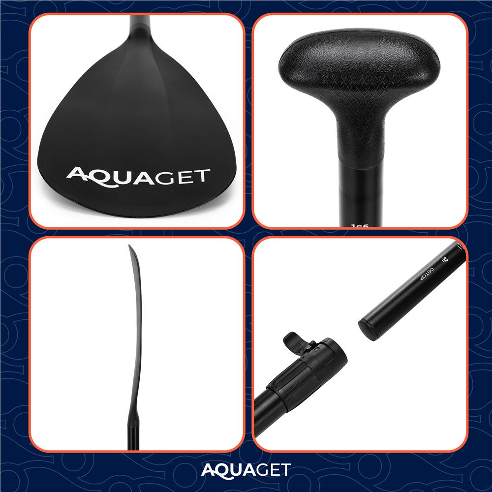 Vasla 2 in 1 pentru placa gonflabila SUP si kayak, lungime reglabila, aluminiu, 222 cm, negru - imagine 6