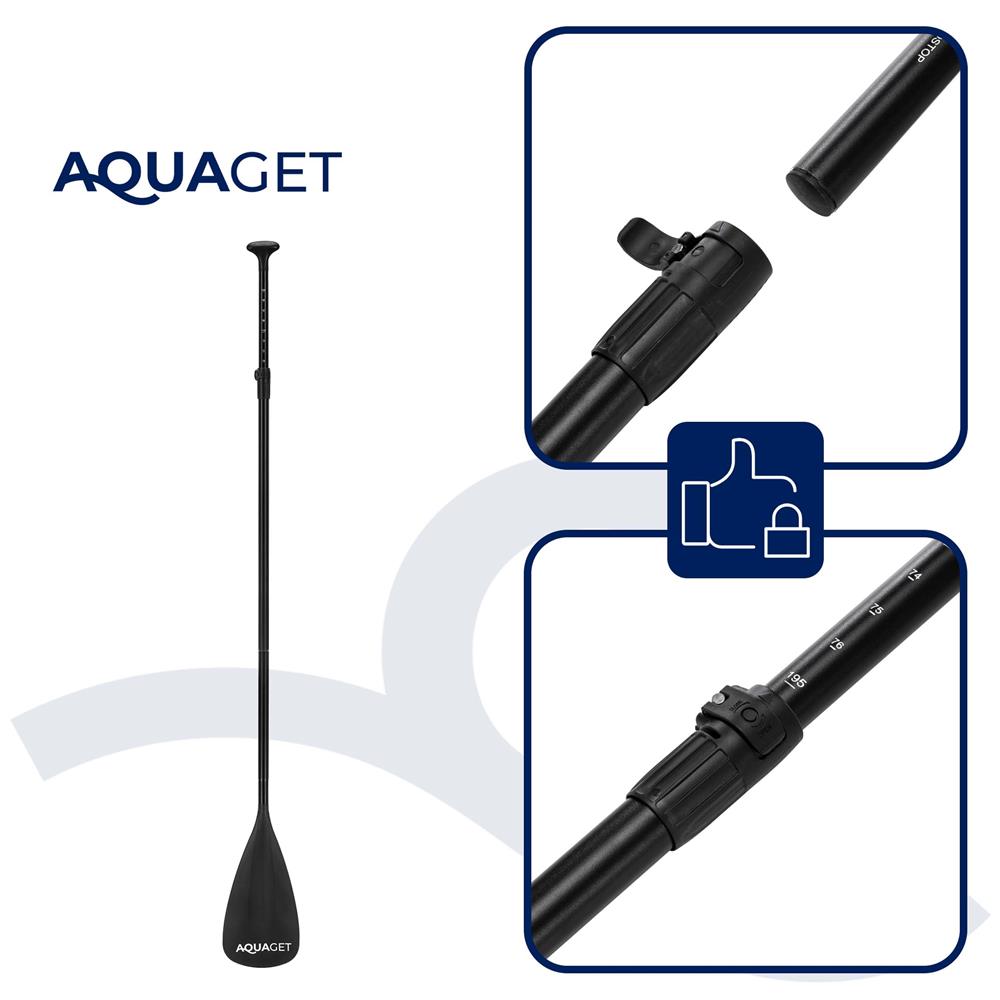 Vasla pentru placa gonflabila SUP, lungime reglabila 160-208 cm, negru - imagine 4