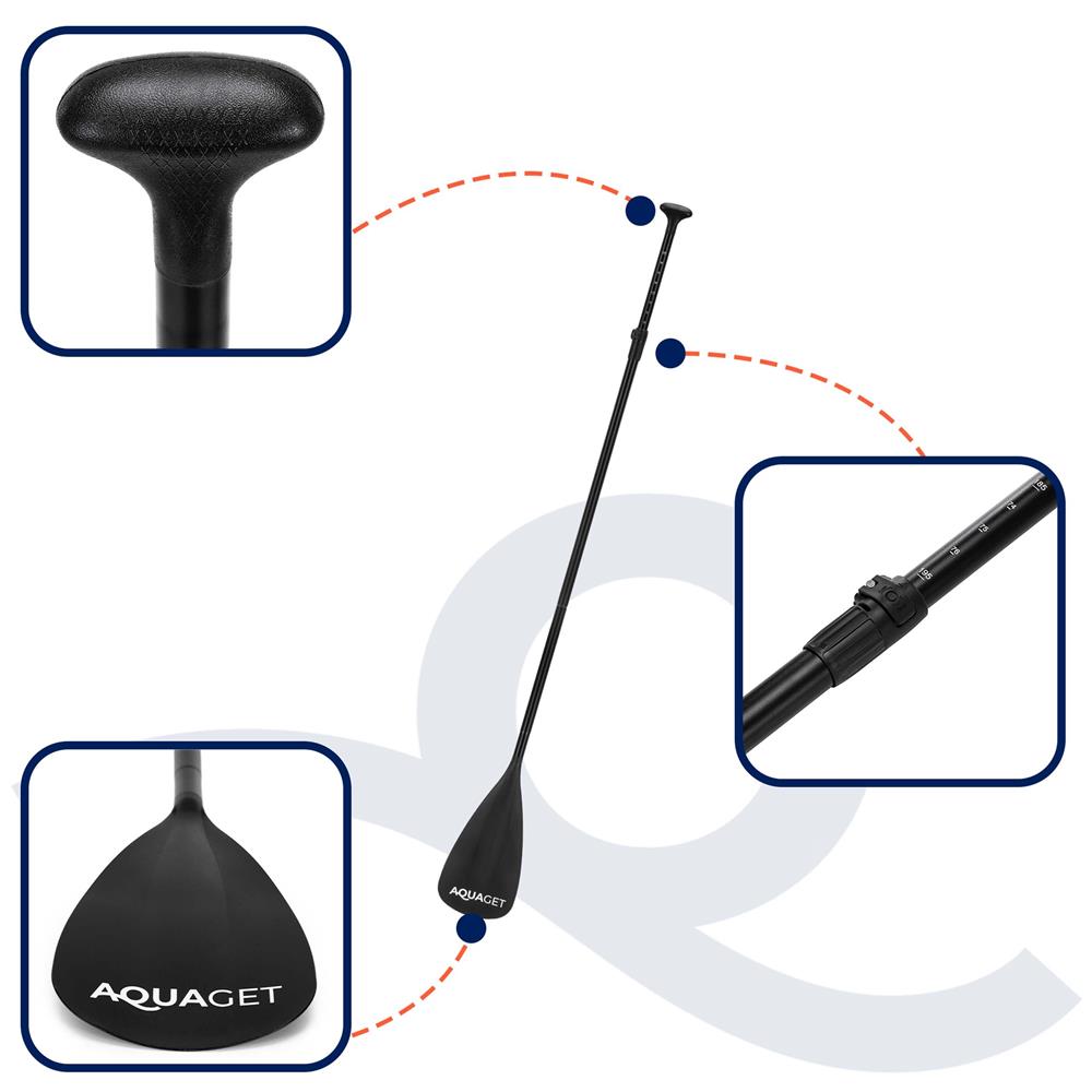 Vasla pentru placa gonflabila SUP, lungime reglabila 160-208 cm, negru - imagine 5