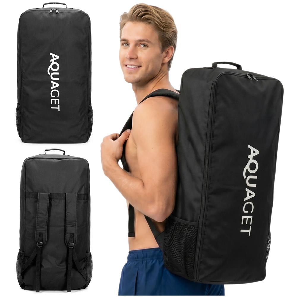 Rucsac transport pentru placa gonflabila SUP Stand Up PaddleBoard, 110 L, nylon, compartiment principal, negru - imagine 2