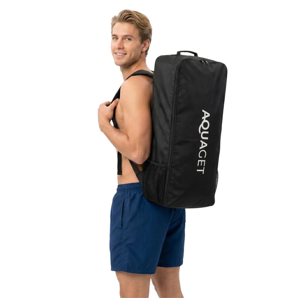 Rucsac transport pentru placa gonflabila SUP Stand Up PaddleBoard, 110 L, nylon, compartiment principal, negru - imagine 6