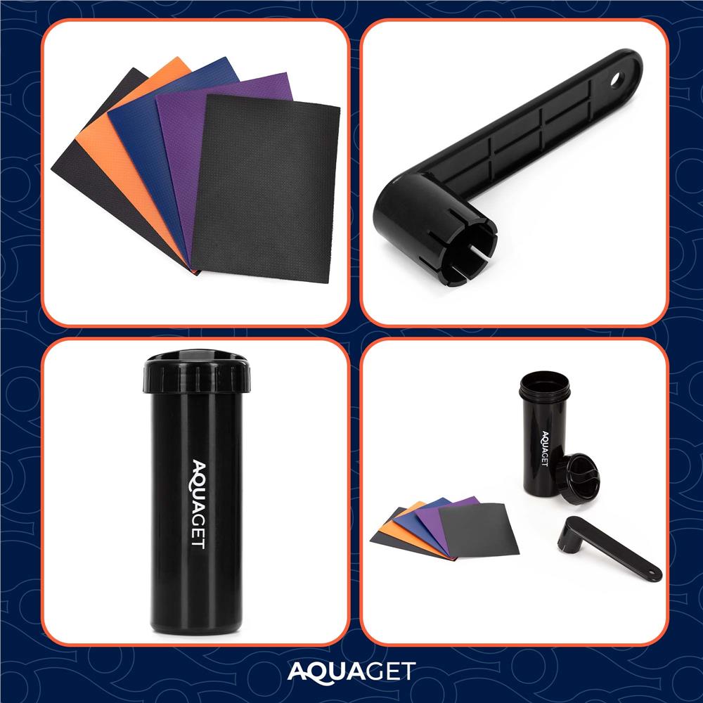 Kit reparatie pentru placa SUP, 5 petice, cheie supapa, cutie depozitare plastic - imagine 11