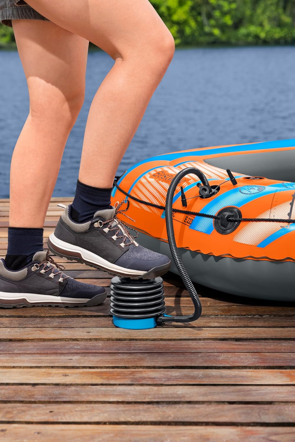 Pompa de picior Bestway Air Step 300 ML, umflare si dezumflare, 0,3 L/ciclu, cu 3 adaptoare - imagine 2