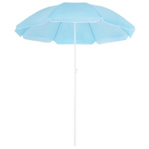 Umbrela de plaja pliabila cu inclinare reglabila, UPF 50+, cu husa transport, 160 cm, albastru