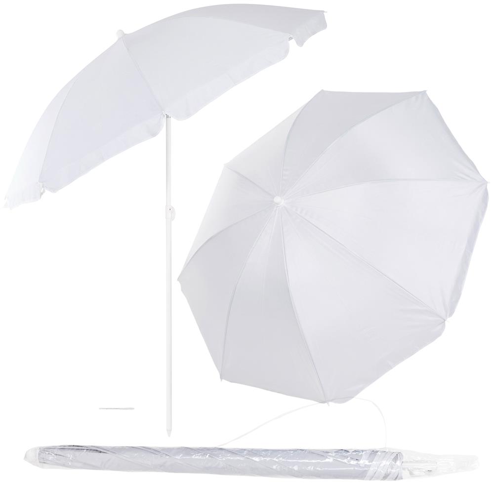 Umbrela de plaja pliabila cu inclinare reglabila, UPF 50+, cu husa transport, 160 cm, gri - imagine 4