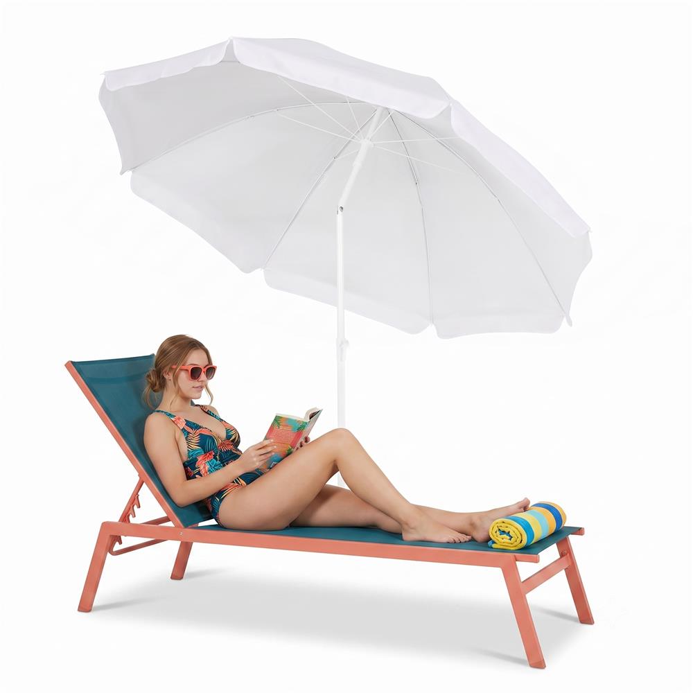 Umbrela de plaja pliabila cu inclinare reglabila, UPF 50+, cu husa transport, 160 cm, gri - imagine 21