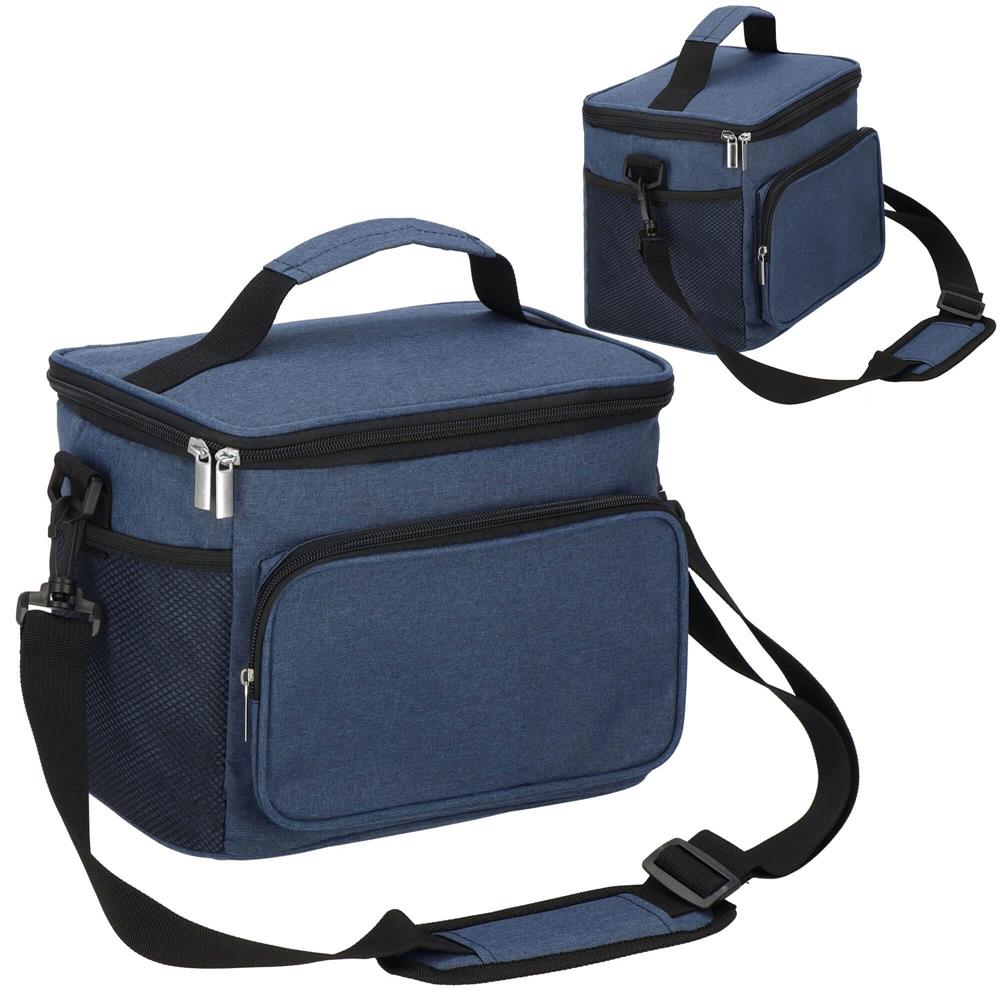 Geanta termoizolanta pentru plaja sau picnic, 11 L, pliabila, 27x19x20,5 cm, albastru - imagine 3