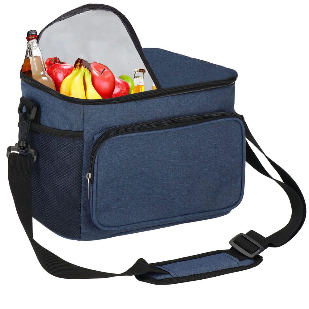 Geanta termoizolanta pentru plaja sau picnic, 11 L, pliabila, 27x19x20,5 cm, albastru - imagine 9