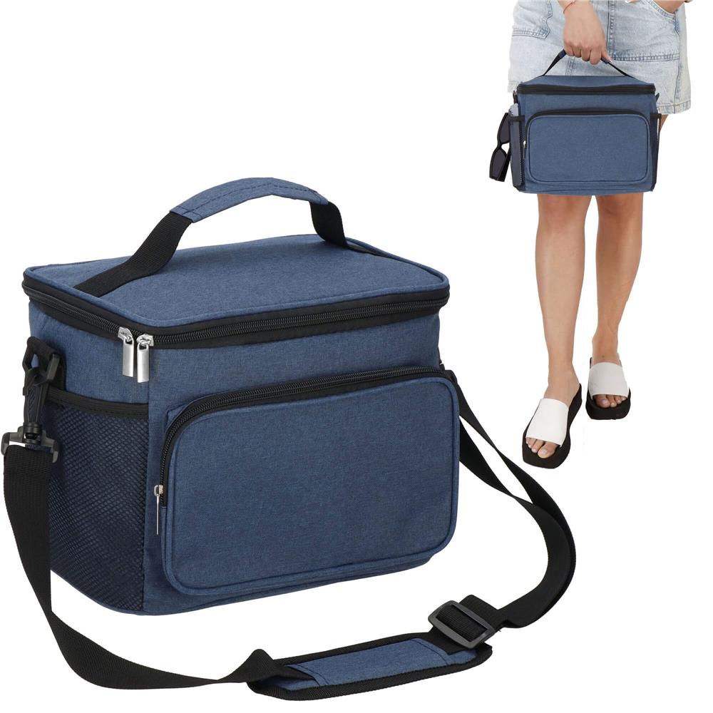 Geanta termoizolanta pentru plaja sau picnic, 11 L, pliabila, 27x19x20,5 cm, albastru - imagine 10