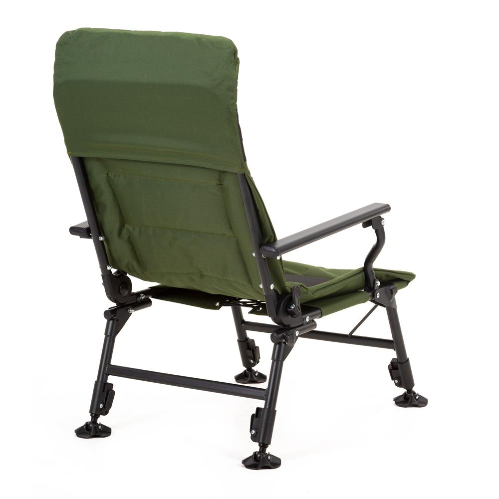 Scaun pliabil premium pentru pescuit sau camping, reglabil in 5 pozitii, picioare reglabile pe inaltime, 72x60x102 cm, 180 kg, verde inchis - imagine 19