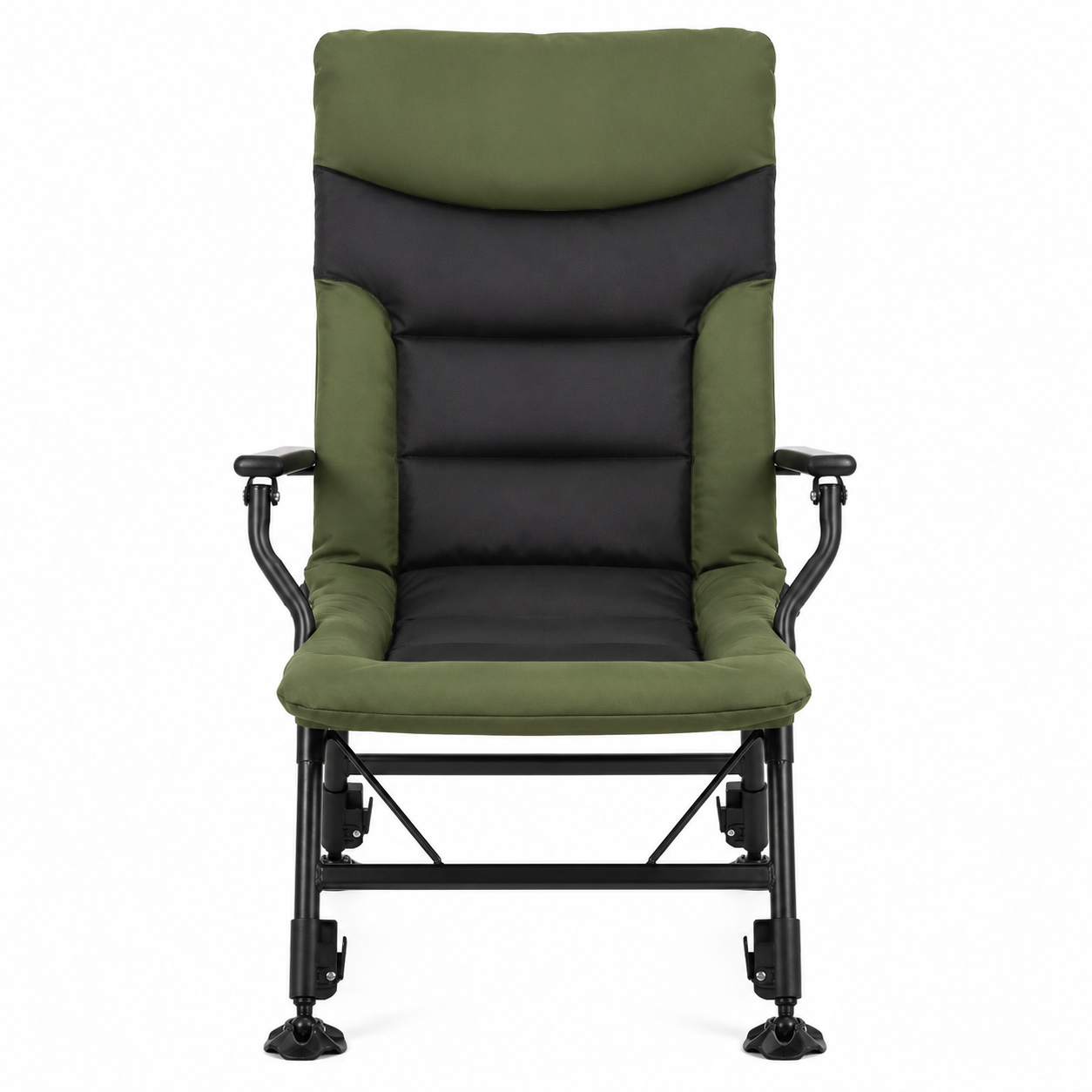 Scaun pliabil premium pentru pescuit sau camping, reglabil in 5 pozitii, picioare reglabile pe inaltime, 72x60x102 cm, 180 kg, verde inchis - imagine 5