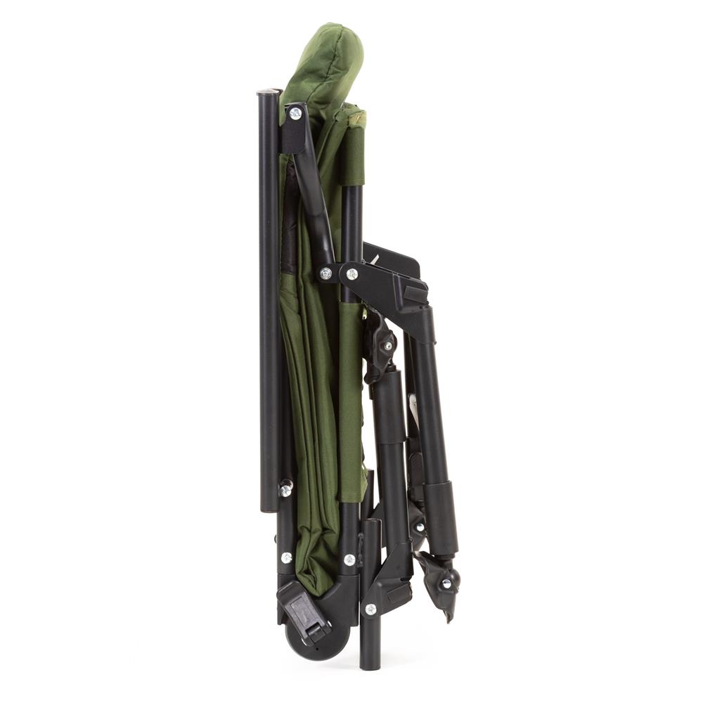 Scaun pliabil premium pentru pescuit sau camping, reglabil in 5 pozitii, picioare reglabile pe inaltime, 72x60x102 cm, 180 kg, verde inchis - imagine 17
