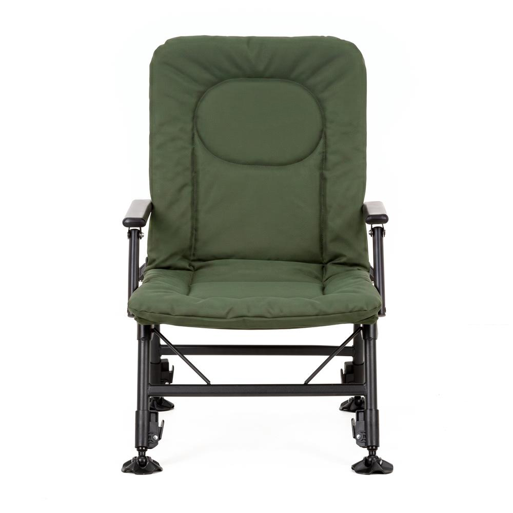 Scaun pliabil premium pentru pescuit sau camping, reglabil in 5 pozitii, picioare reglabile pe inaltime, 71x57x90 cm, 140 kg, verde inchis - imagine 21