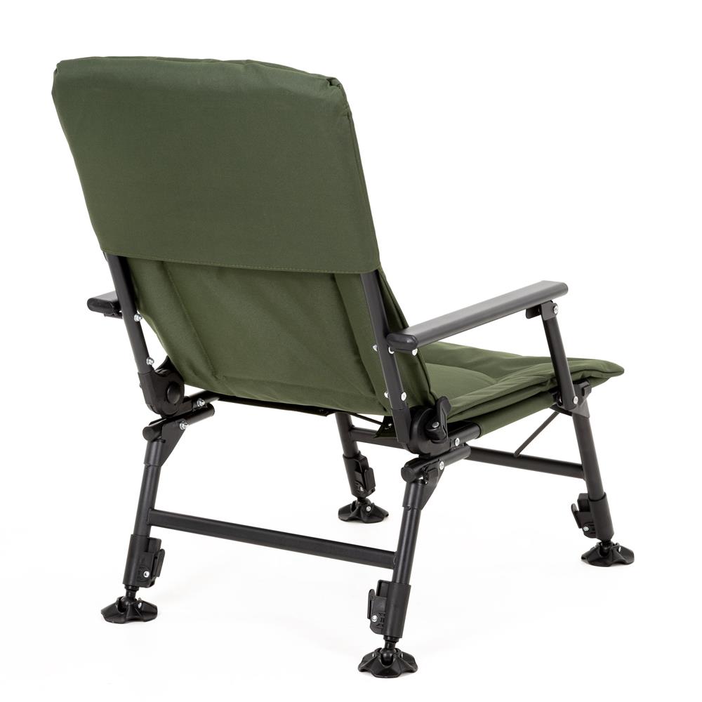 Scaun pliabil premium pentru pescuit sau camping, reglabil in 5 pozitii, picioare reglabile pe inaltime, 71x57x90 cm, 140 kg, verde inchis - imagine 10