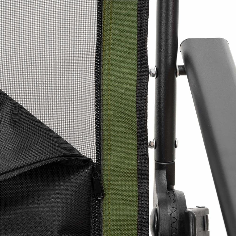 Scaun pliabil premium pentru pescuit sau camping cu suport pentru picioare, reglabil in 5 pozitii, picioare reglabile pe inaltime, 81x57x100 cm, 140 kg, verde inchis - imagine 15