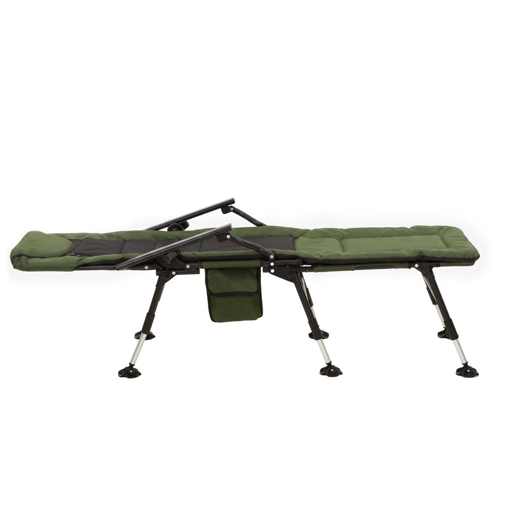 Scaun pliabil premium pentru pescuit sau camping cu suport pentru picioare, reglabil in 5 pozitii, picioare reglabile pe inaltime, 81x57x100 cm, 140 kg, verde inchis - imagine 30