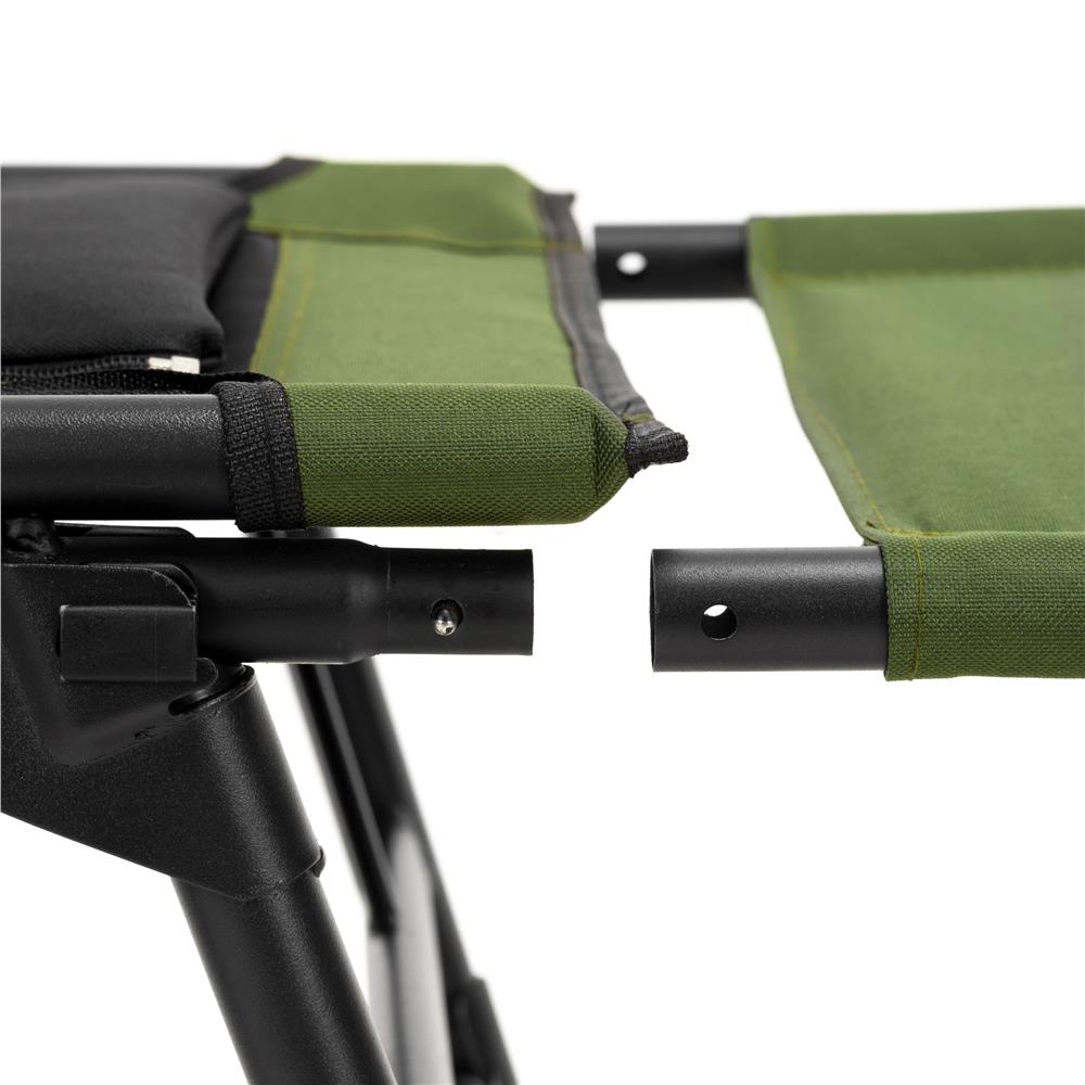 Scaun pliabil premium pentru pescuit sau camping cu suport pentru picioare, reglabil in 5 pozitii, picioare reglabile pe inaltime, 81x57x100 cm, 140 kg, verde inchis - imagine 10